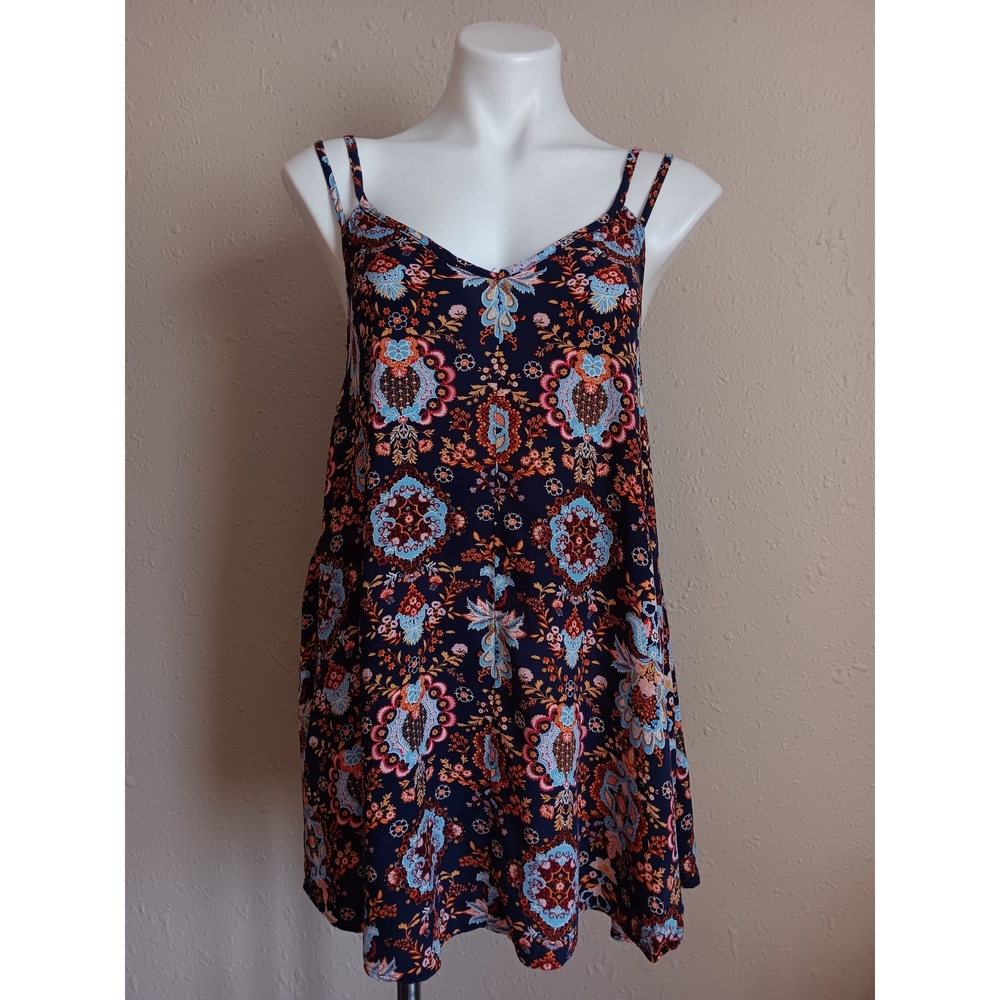 Wet Seal Navy and Red Floral Mini Dress